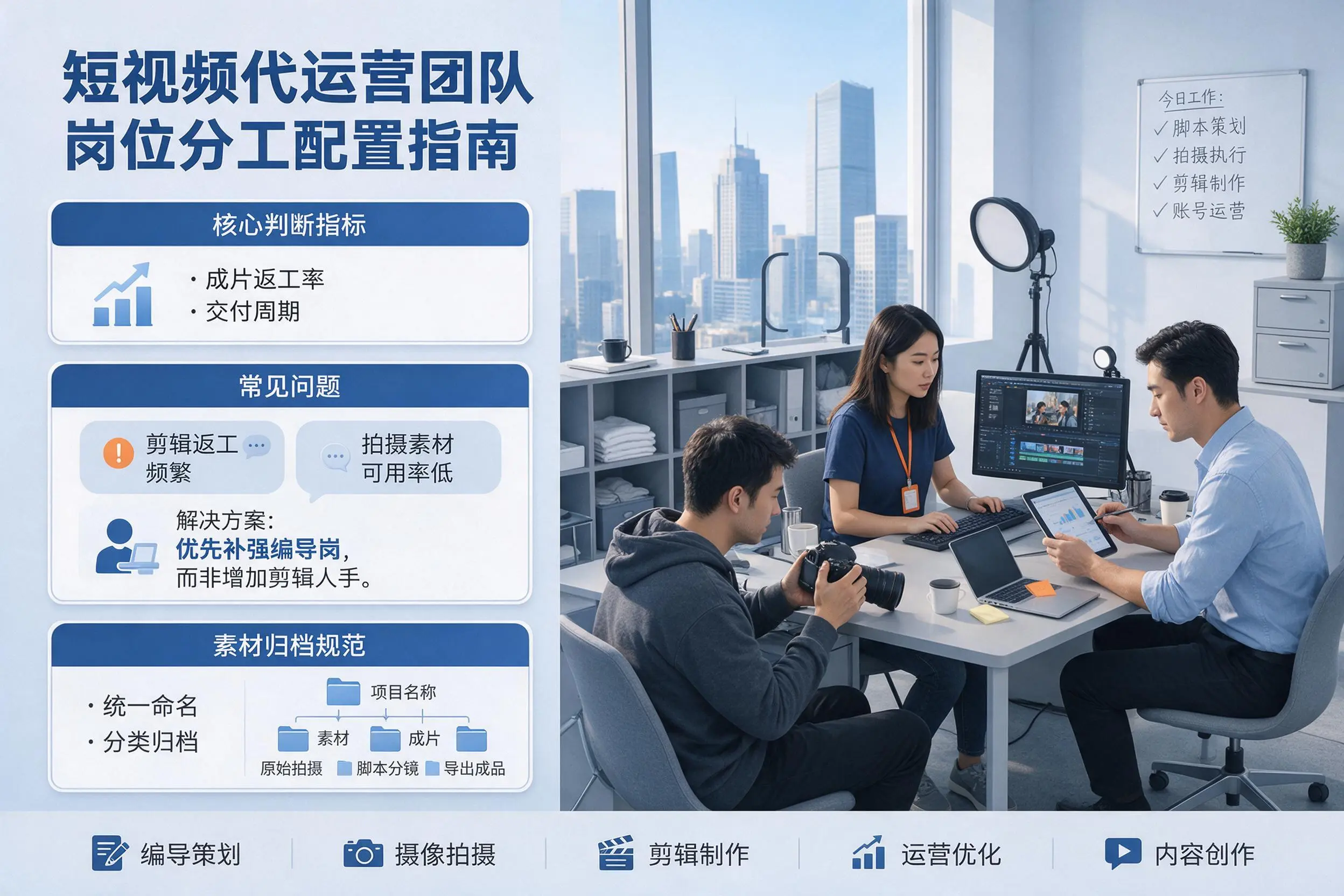 短视频代运营团队如何配置？株洲企业岗位分工科普说明