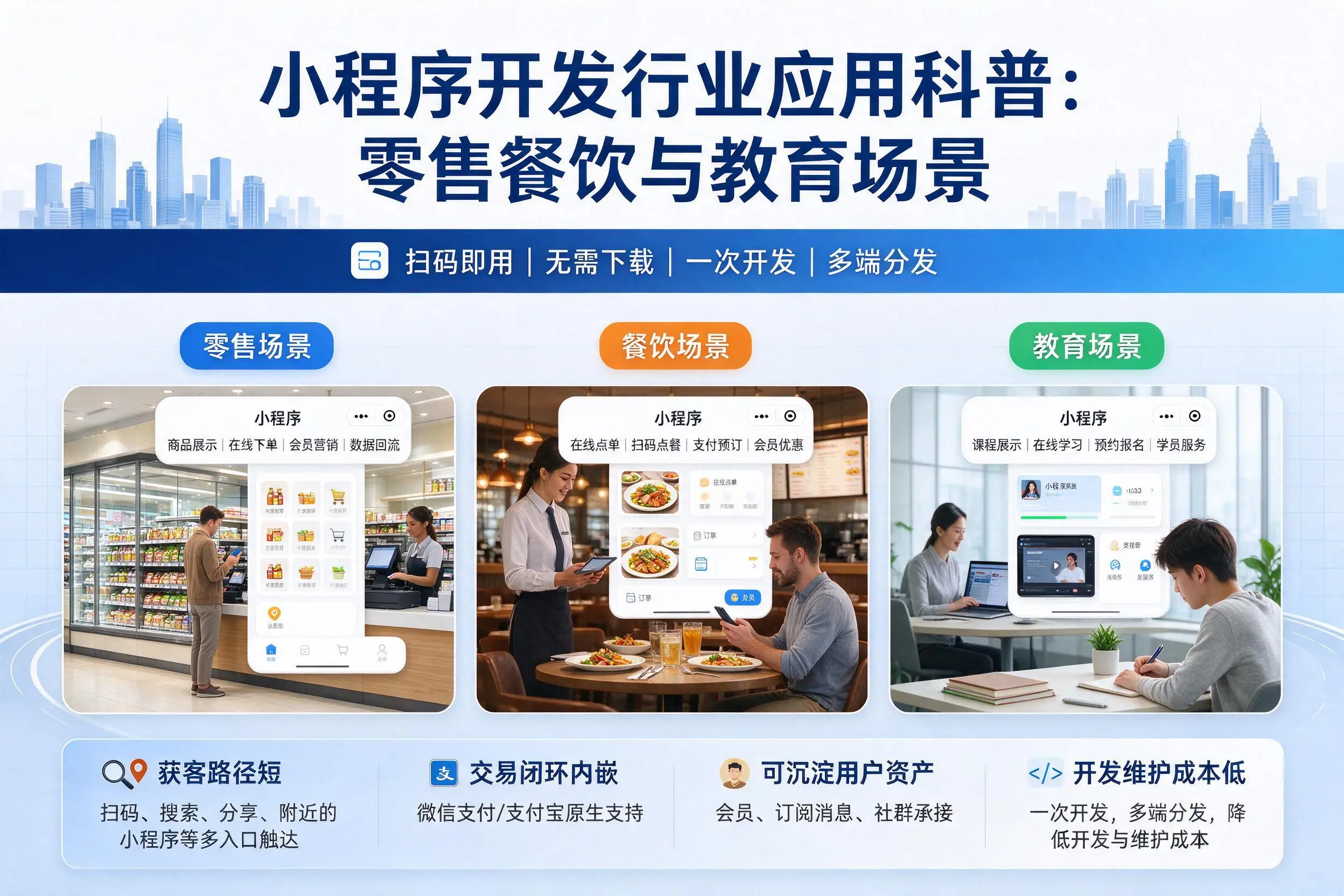 株洲小程序开发行业应用科普：零售餐饮与教育场景