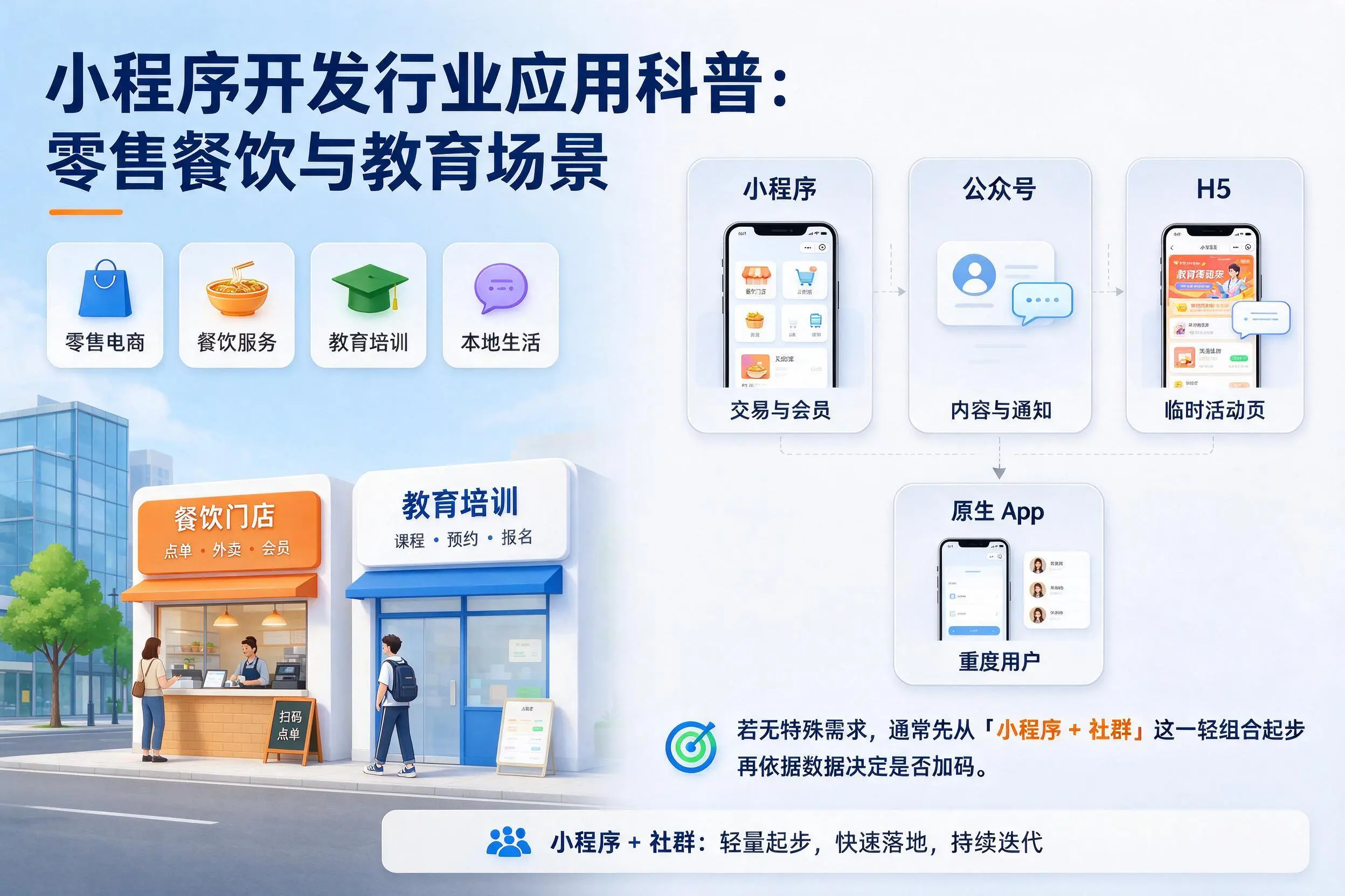 株洲小程序开发行业应用科普：零售餐饮与教育场景