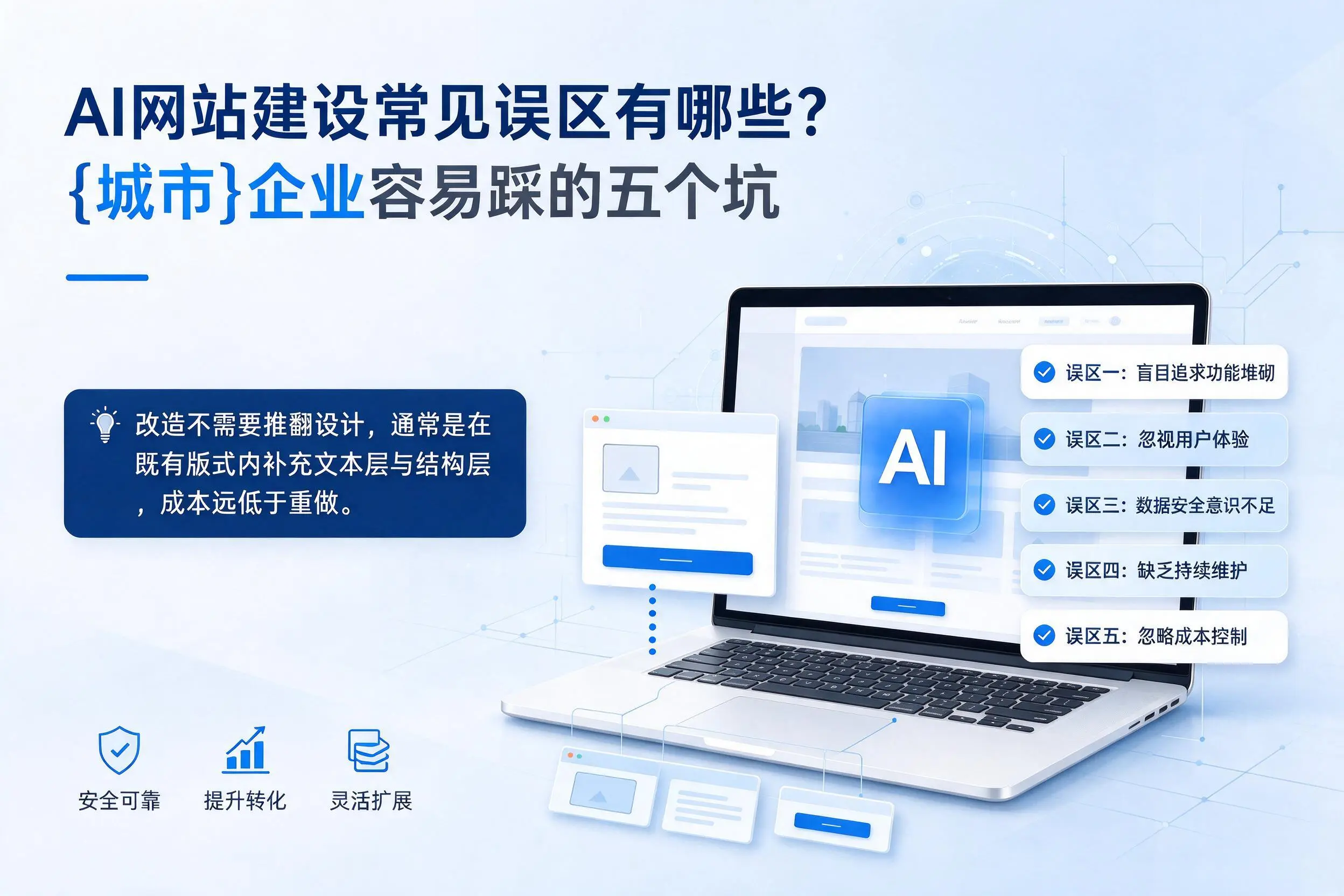 AI网站建设常见误区有哪些？株洲企业容易踩的五个坑