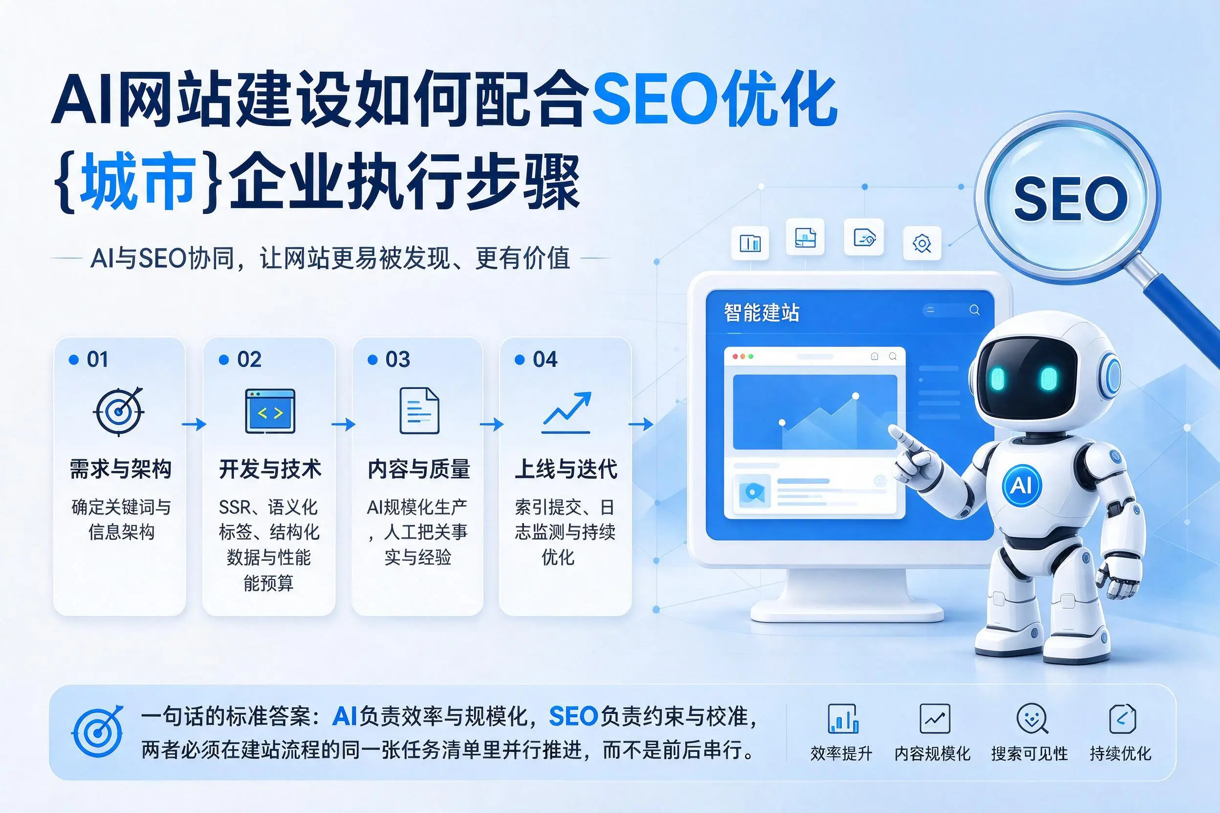 AI网站建设如何配合SEO优化，株洲企业执行步骤